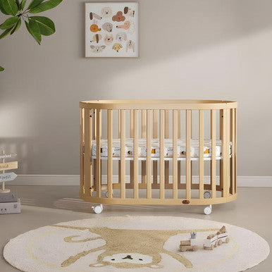 Boori Eden Oval Cot and Mattress - Beech-3