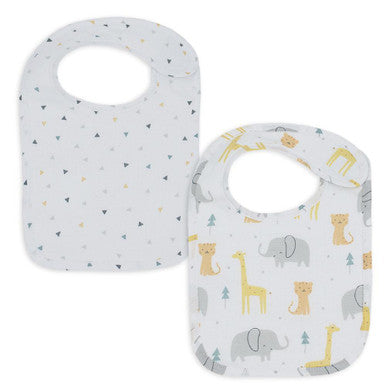 Buy Living Textile Muslin Baby Bibs -  Animal Parade (2pk) Online - Babies Nz