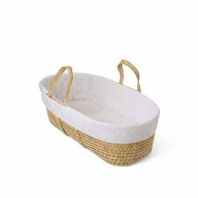 Super Nanny Moses Basket Waffle White-2